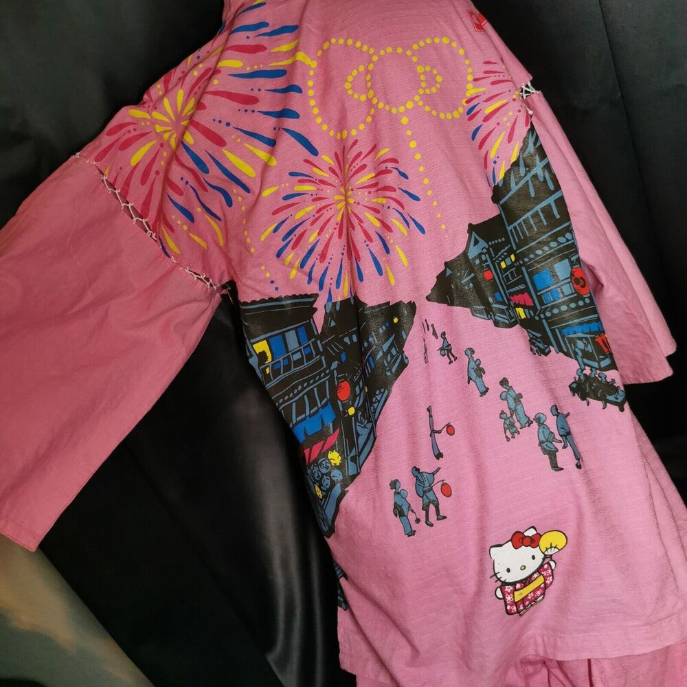 Hello Kitty Pink Jinbei Size Small 2000s Sanrio Japan Festival Yukata Cosplay